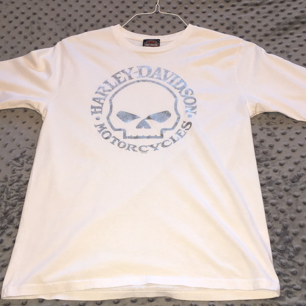 white long sleeve harley davidson shirt